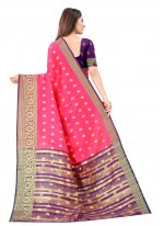 Tiptop Pink Weaving Art Silk Traditional Saree