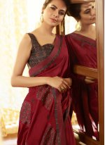 Titillating Silk Embroidered Traditional Saree