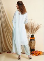Topnotch Georgette Embroidered Pant Style Suit