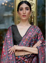Traditional Designer Saree Weaving Handloom silk in Multi Colour