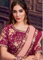 Traditional Saree Resham Silk in Pink