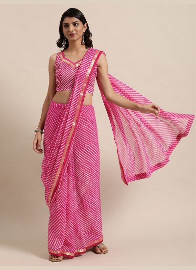Transcendent Fancy Pink Classic Saree