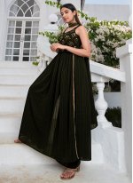 Trendy Georgette Black Thread Work Readymade Anarkali Suit