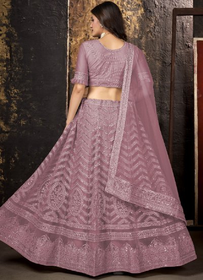 Trendy Lehenga Choli Sequins Net in Pink
