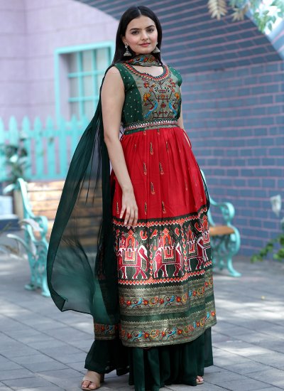Trendy Salwar Kameez Designer Patola Silk  in Red