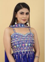 Trendy Salwar Kameez Embroidered Georgette in Blue