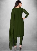 Trendy Salwar Kameez Embroidered Georgette in Green