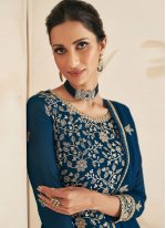 Trendy Salwar Kameez Sequins Georgette in Turquoise