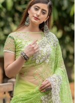 Trendy Saree Fancy Net in Green