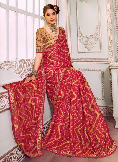 
                            Trendy Saree Printed Silk in Red