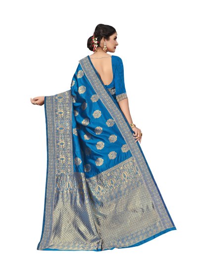 Trendy Saree Weaving Art Silk in Aqua Blue