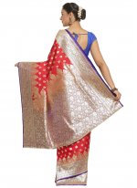 Trendy Woven Red Banarasi Silk Designer Traditional Saree