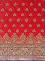 Trendy Woven Red Banarasi Silk Designer Traditional Saree
