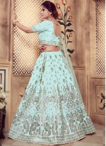 Turquoise Art Silk Sangeet Designer Lehenga Choli