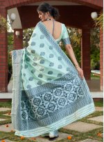 Turquoise Banarasi Silk Festival Designer Traditional Saree
