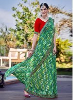 Turquoise Casual Georgette Trendy Saree