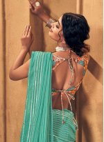 Turquoise Fancy Ceremonial Designer Saree