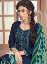 Urbane Embroidered Blue Pashmina Trendy Patila Salwar Suit