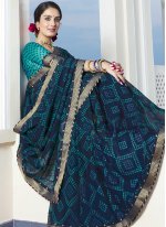 Urbane Faux Georgette Abstract Print Printed Saree