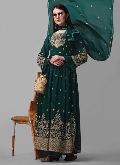 Urbane Green Designer Anarkali Suit