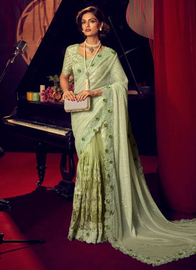 Urbane Green Wedding Classic Saree