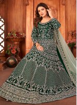 Velvet Green Anarkali Salwar Suit