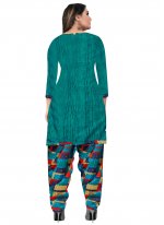 Versatile Fancy Fabric Printed Multi Colour Patiala Suit
