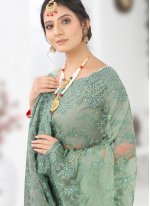 Versatile Green Embroidered Designer Saree