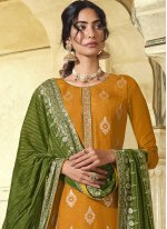 Vibrant Art Silk Embroidered Designer Pakistani Suit