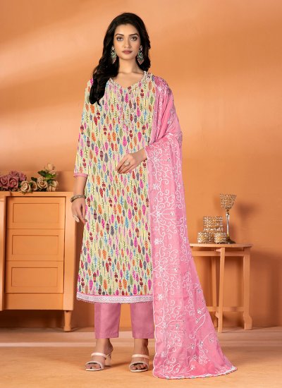 Vibrant Embroidered Cotton Trendy Salwar Kameez