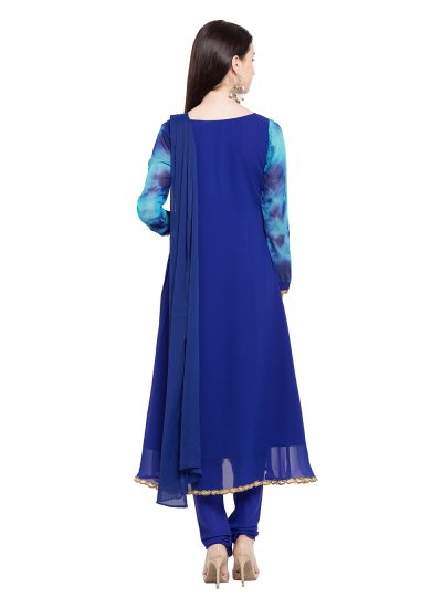 Vibrant Faux Georgette Zari Readymade Anarkali Salwar Suit