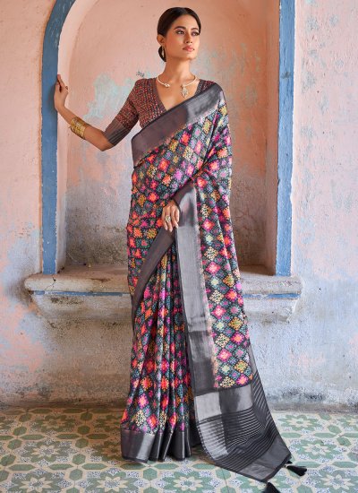Vibrant Silk Multi Colour Weaving Saree