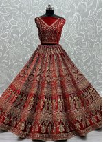 Vibrant Velvet Sequins Trendy Lehenga Choli