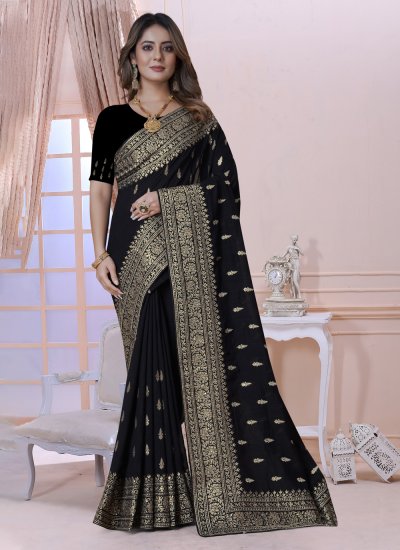 Vibrant Vichitra Silk Zari Contemporary Saree