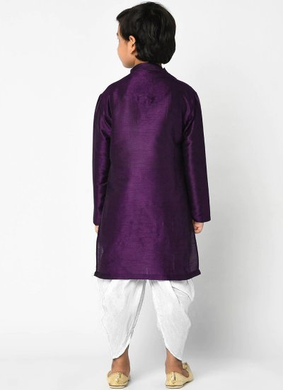 
                            Violet Embroidered Angrakha