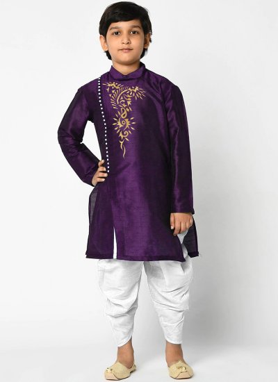 Violet Embroidered Angrakha