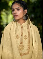 Viscose Cream Designer Pakistani Salwar Suit