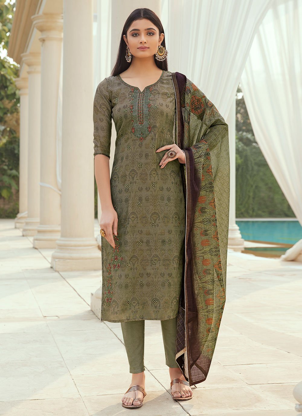 Buy Party Wear Heavy Faux Georgette Dark Green Salwar Suit | Salwar kameez  designs, Pakistani salwar kameez, Indian ethnic wear