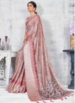 Viscose Pink Weaving Classic Saree