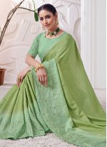 Viscose Sequins Classic Designer Saree in Green