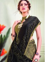 Vivacious Crystal Silk Brown Traditional Designer Saree