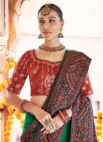 Vivacious Green Silk Designer Traditional Saree
