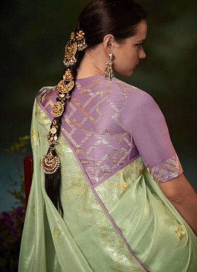 Vivacious Green Wedding Contemporary Saree