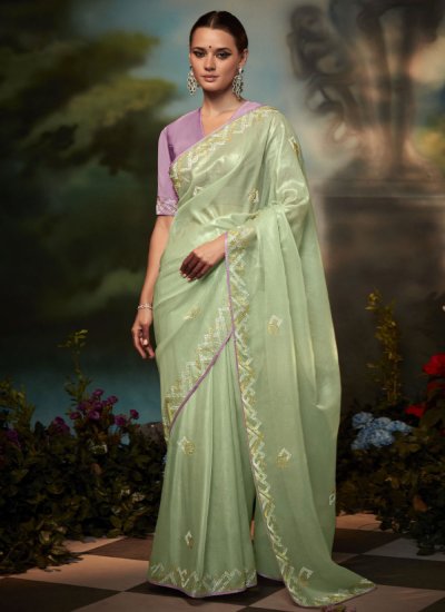 Vivacious Green Wedding Contemporary Saree
