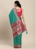 Vivacious Silk Blend Zari Classic Designer Saree