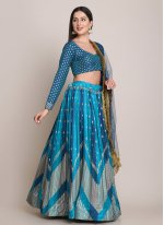 Vivid Blue Silk Designer Lehenga Choli