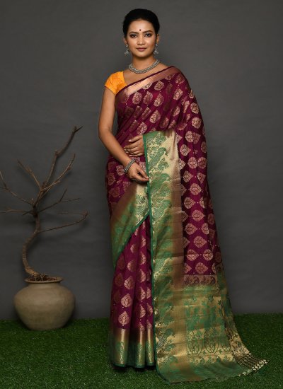 Vivid Kanjivaram Silk Sangeet Classic Saree
