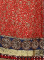 Voguish Art Silk Red Print Trendy Lehenga Choli