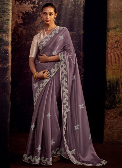 Voguish Fancy Fabric Embroidered Classic Saree