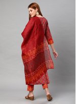 Voguish Rayon Printed Maroon Salwar Suit